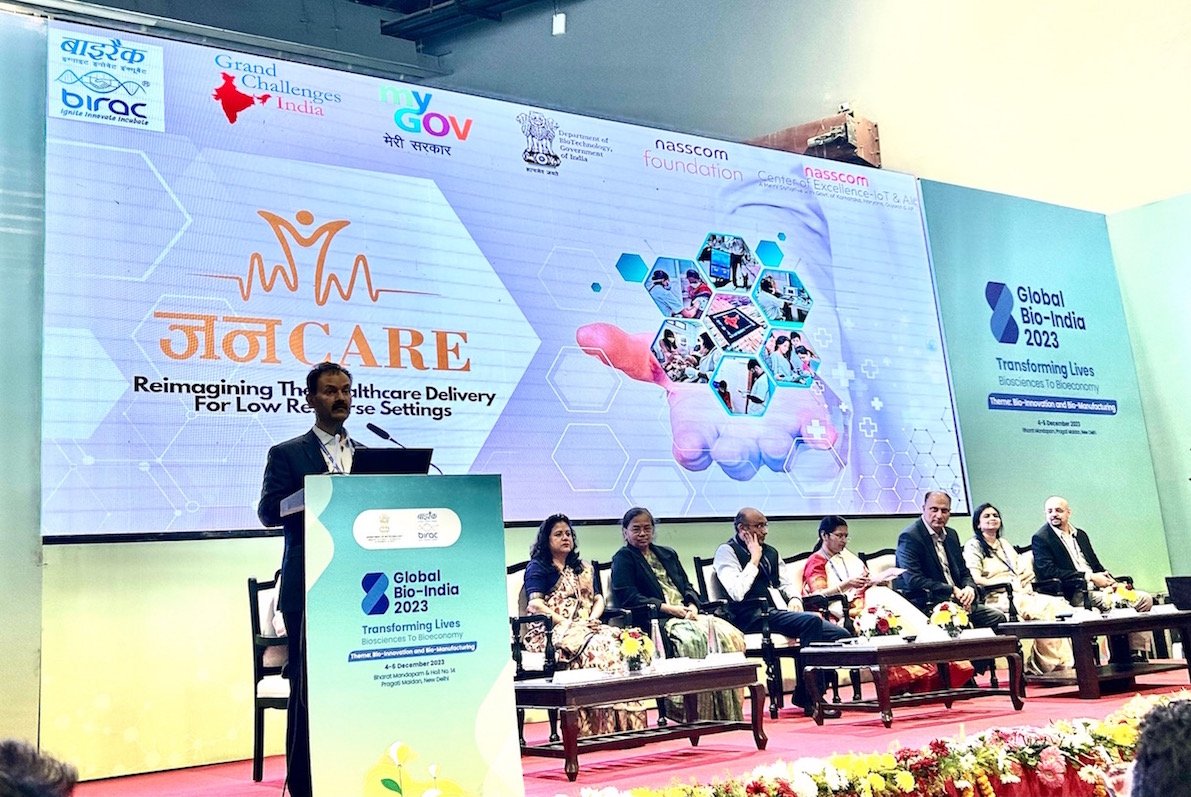 Global Bio-India 2023 showcases जनCARE heath-tech startup products for low resource setting